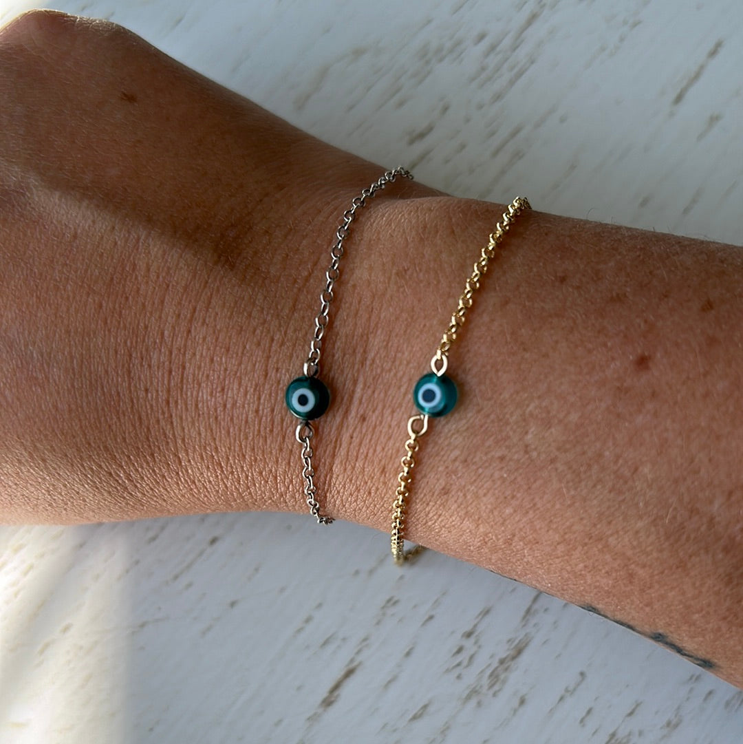 Gold Evil Eye bracelet - Aligned Gemini Co