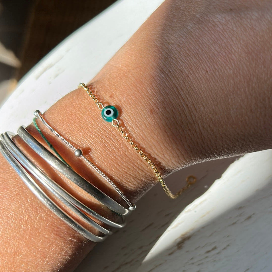 Gold Evil Eye bracelet - Aligned Gemini Co