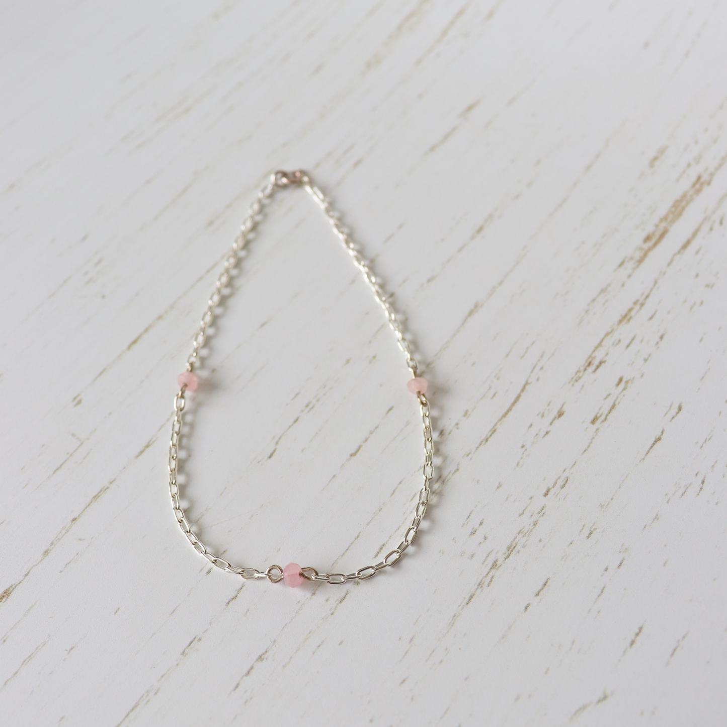 Rose Quartz Crystal Anklet - Aligned Gemini Co