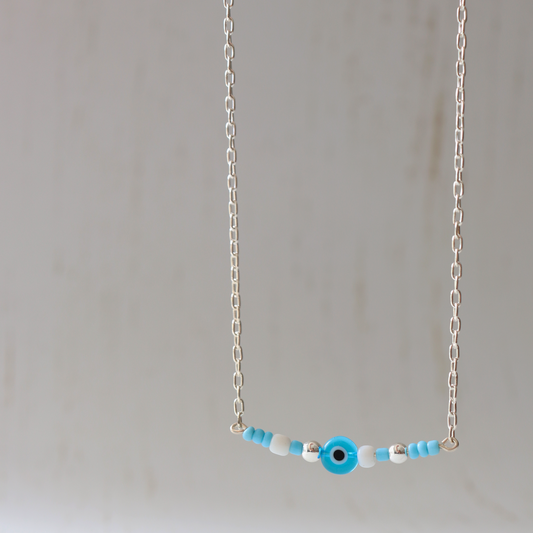 Evil Eye Beaded Necklace - Aligned Gemini Co