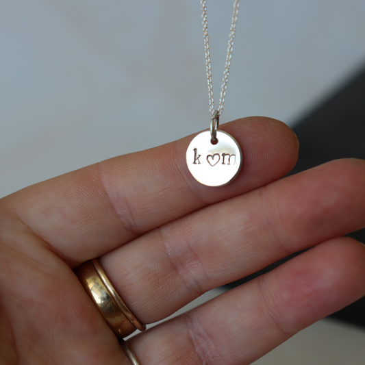 Initial Heart charm necklace