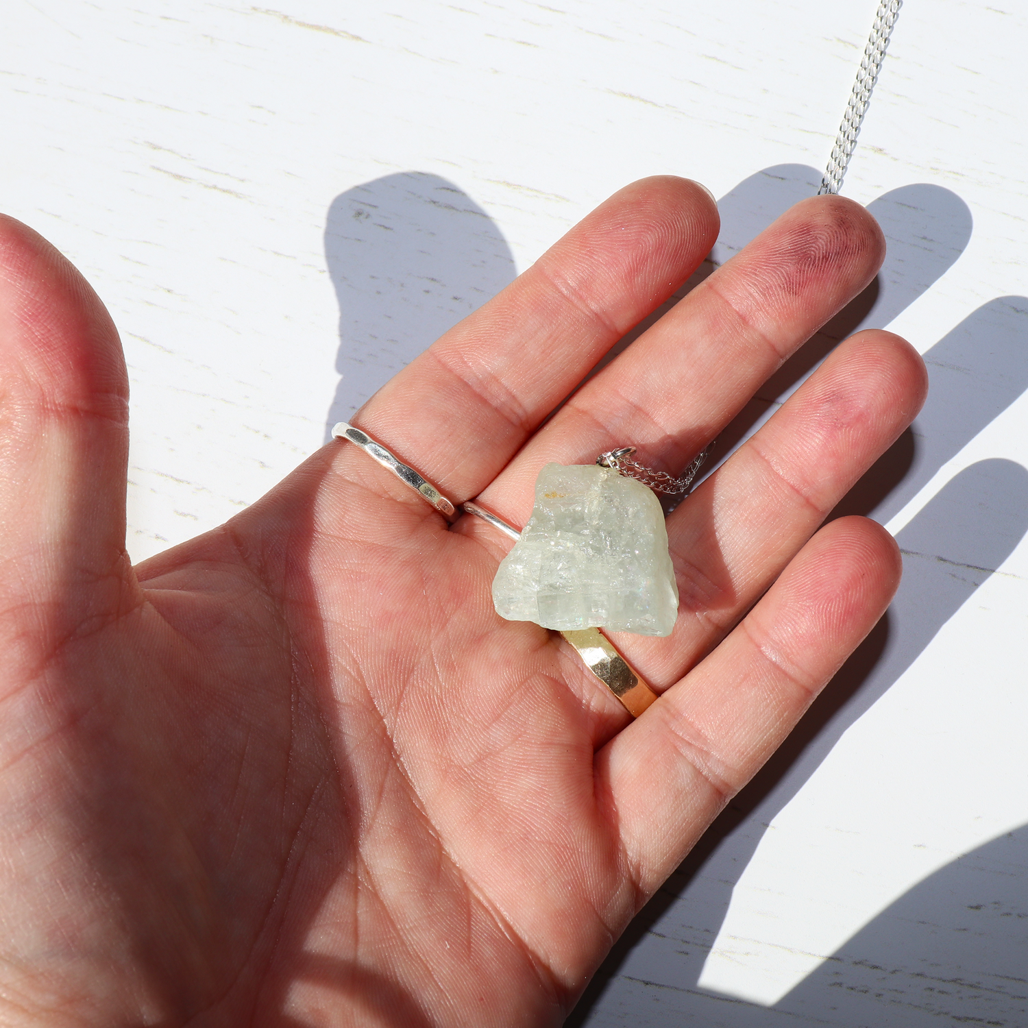 Aquamarine Crystal Necklace - Aligned Gemini Co