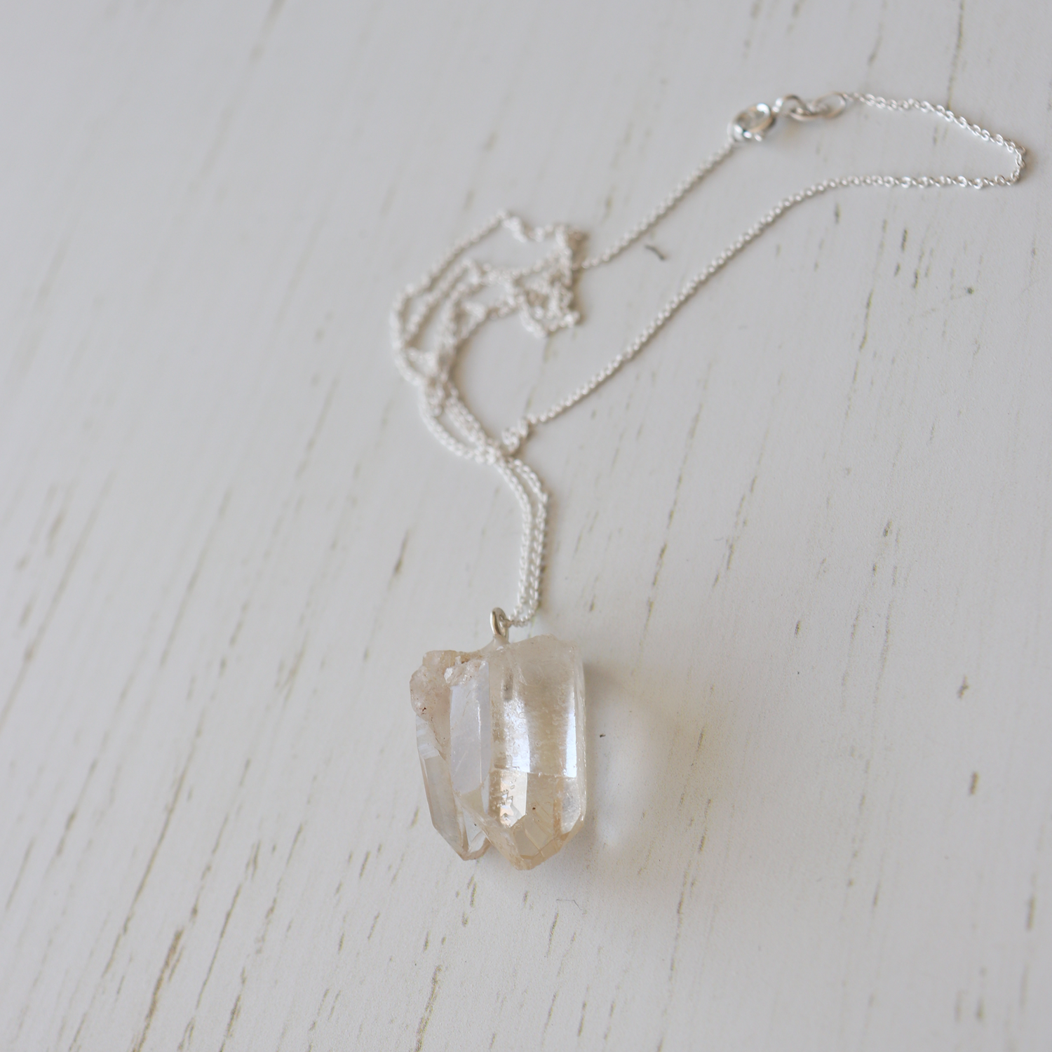 Clear Quartz double point Necklace - Aligned Gemini Co