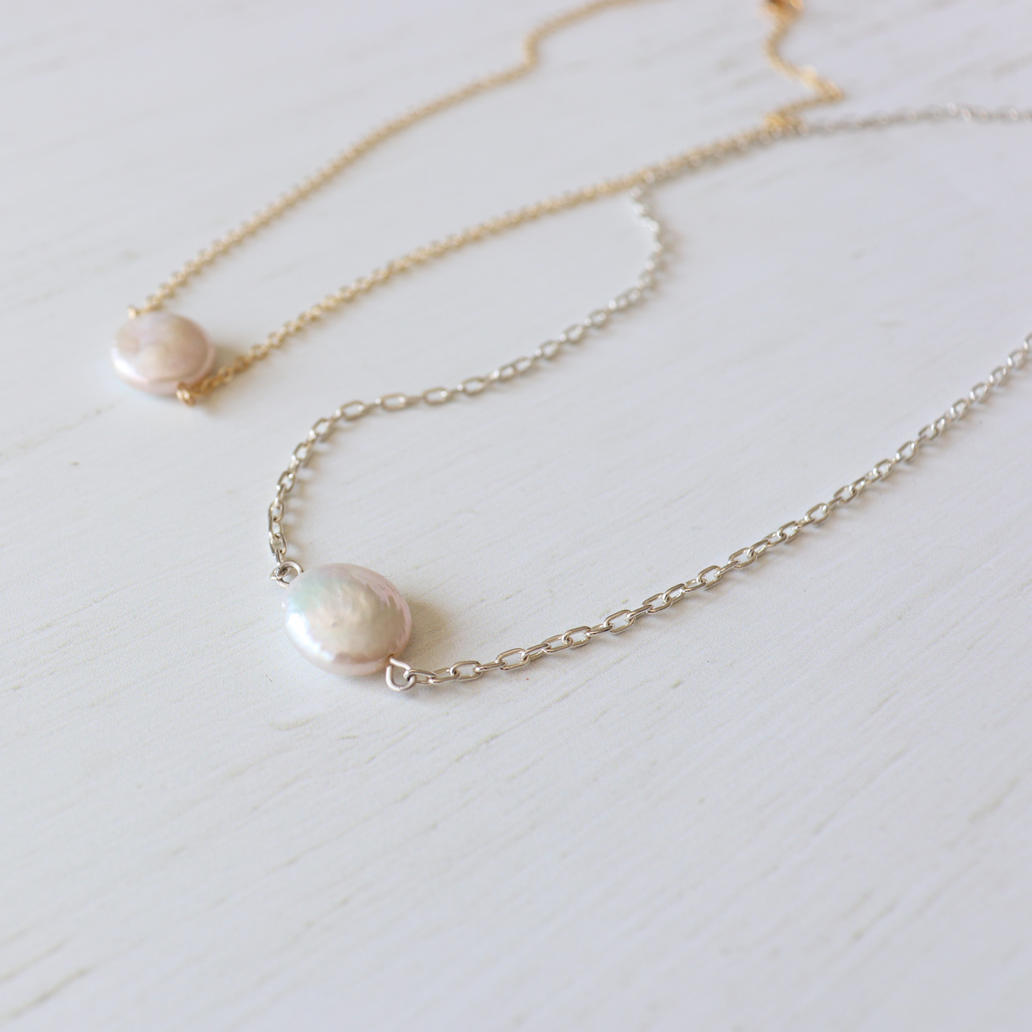 Coin Pearl Necklace - Aligned Gemini Co