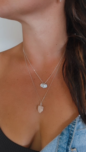 Rose Quartz Raw Crystal Necklace - Vintage Rose Handmade Jewellery