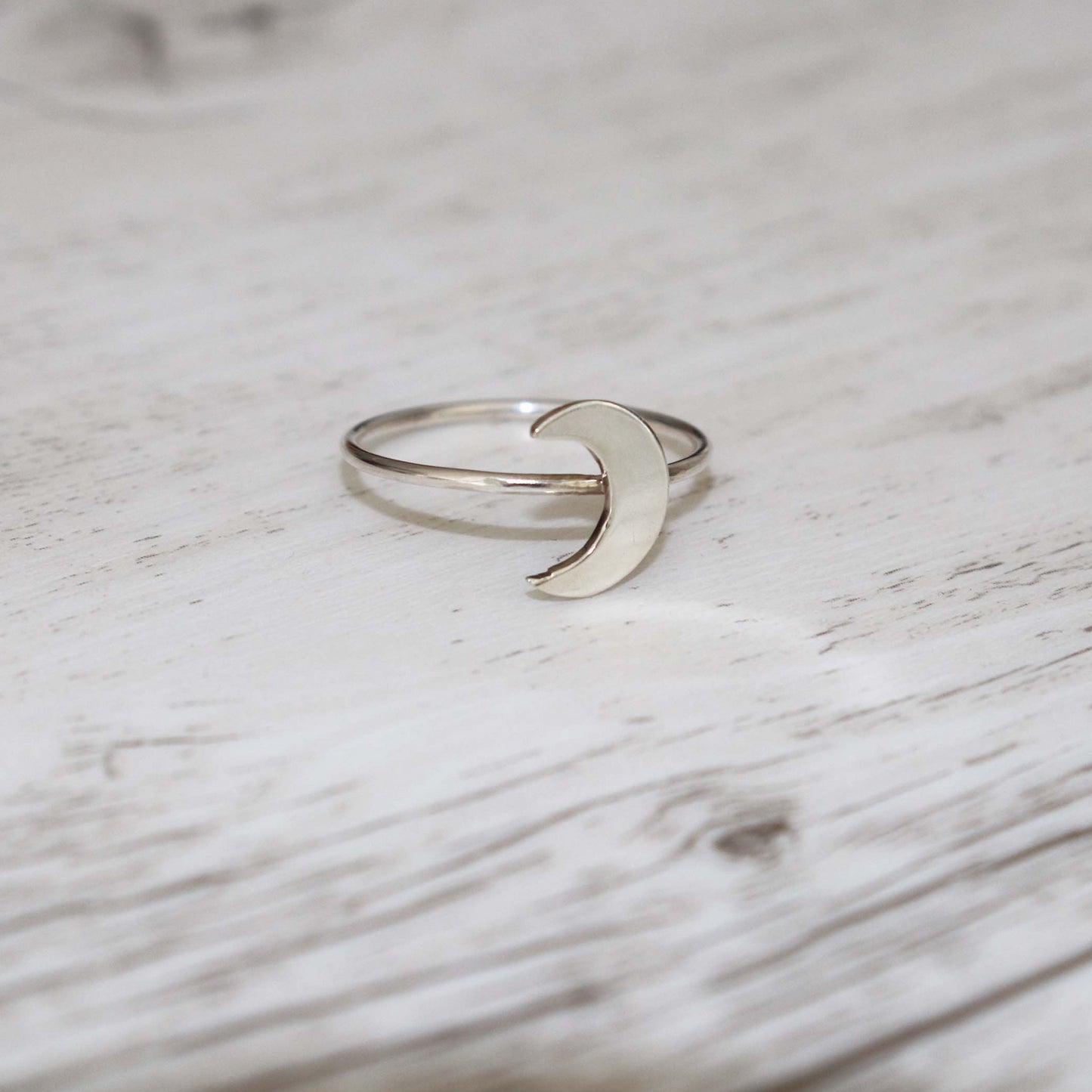 Crescent Moon Ring - Vintage Rose Handmade Jewellery