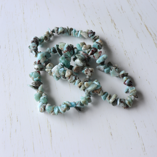 Larimar crystal chip bracelet-Larimar crystals-crystal jewellery-vintage rose handmade jewellery