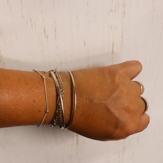 Silver Bead Bracelet - Aligned Gemini Co