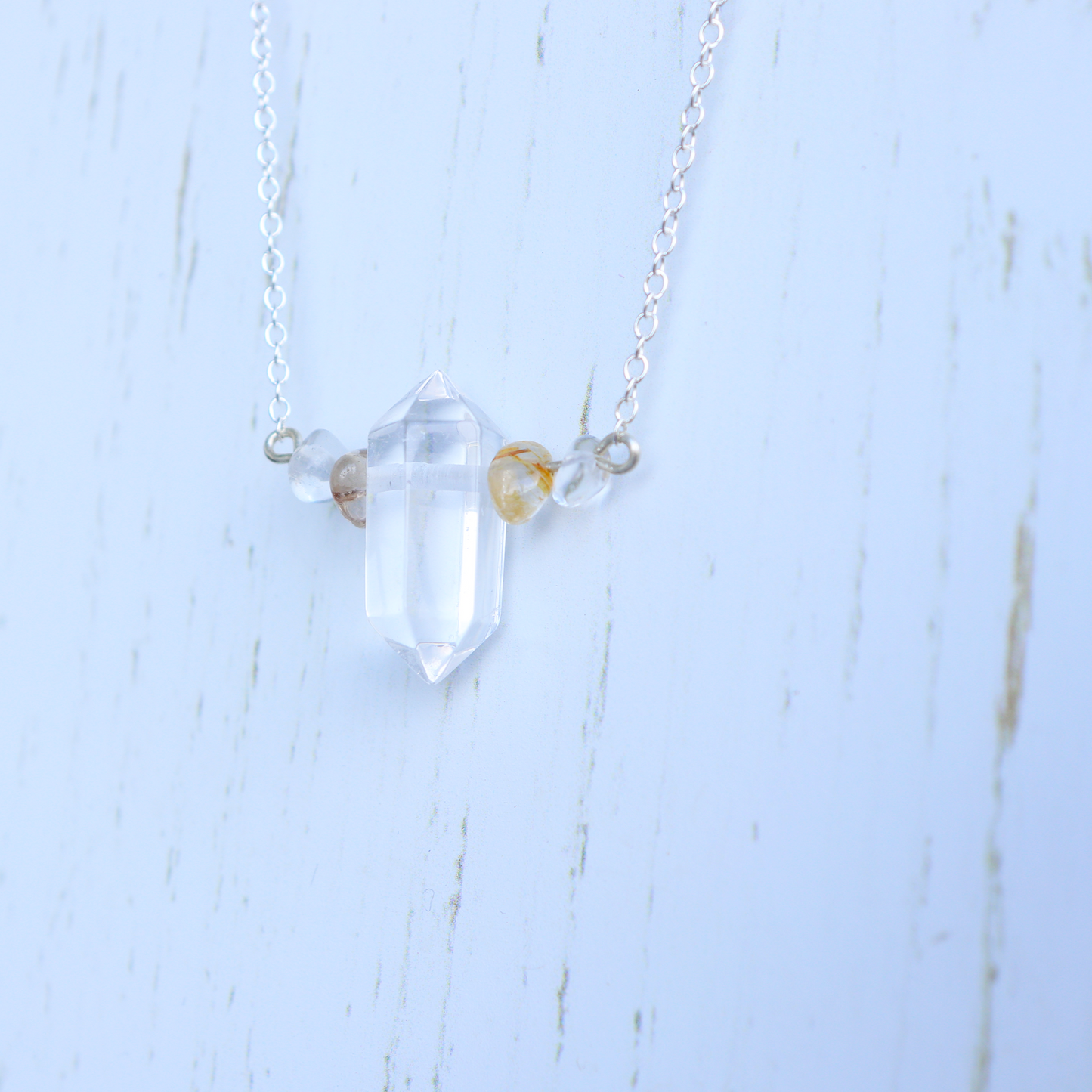 Golden Quartz Necklace - Aligned Gemini Co