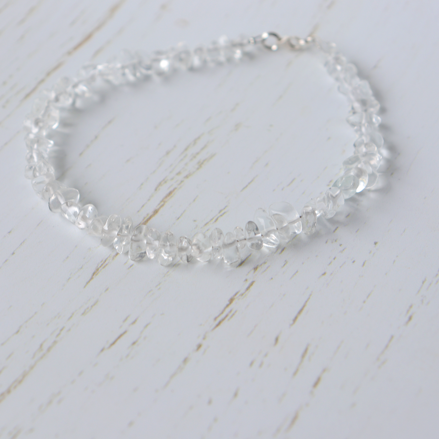 Clear Quartz Crystal Anklet - Aligned Gemini Co