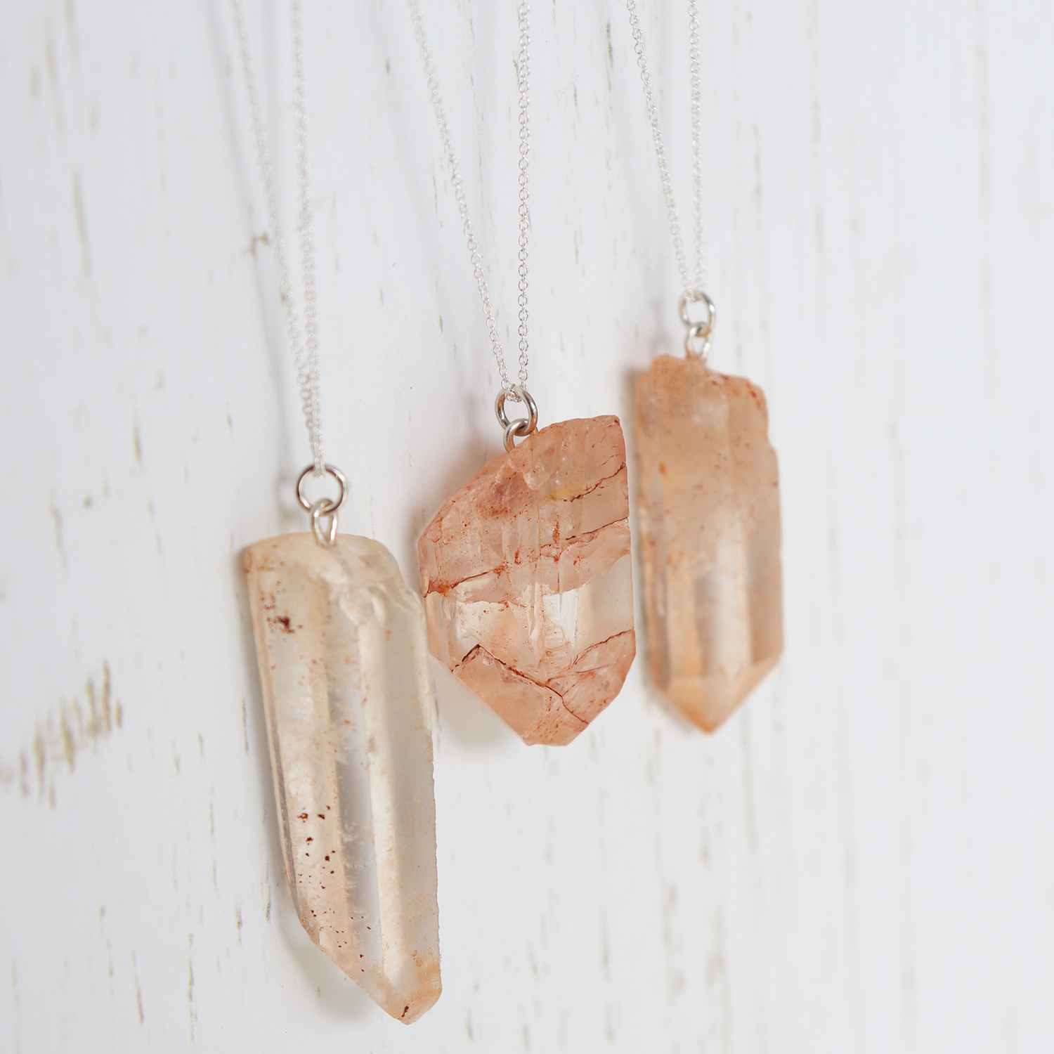 Tangerine Quartz Crystal Necklace - Aligned Gemini Co