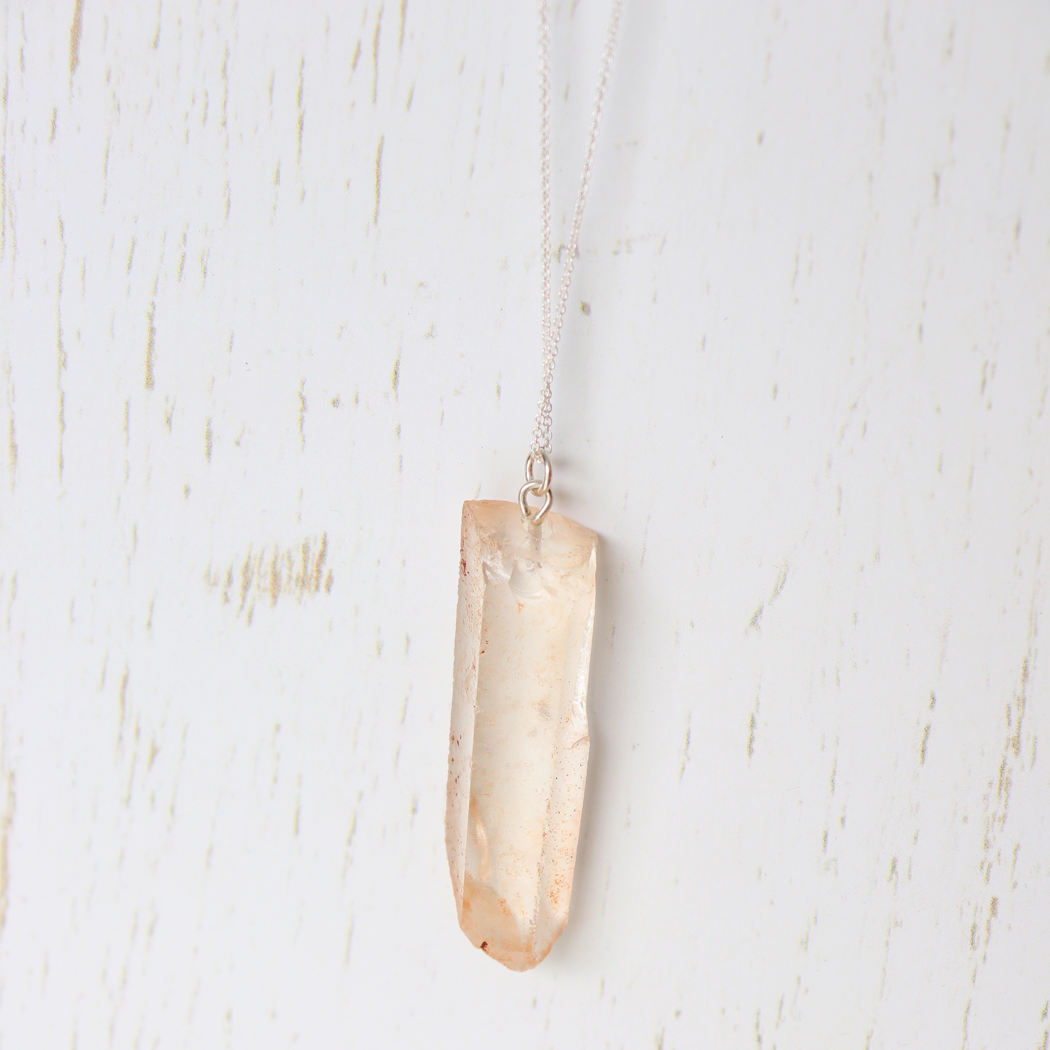 Tangerine Quartz Crystal Necklace - Aligned Gemini Co