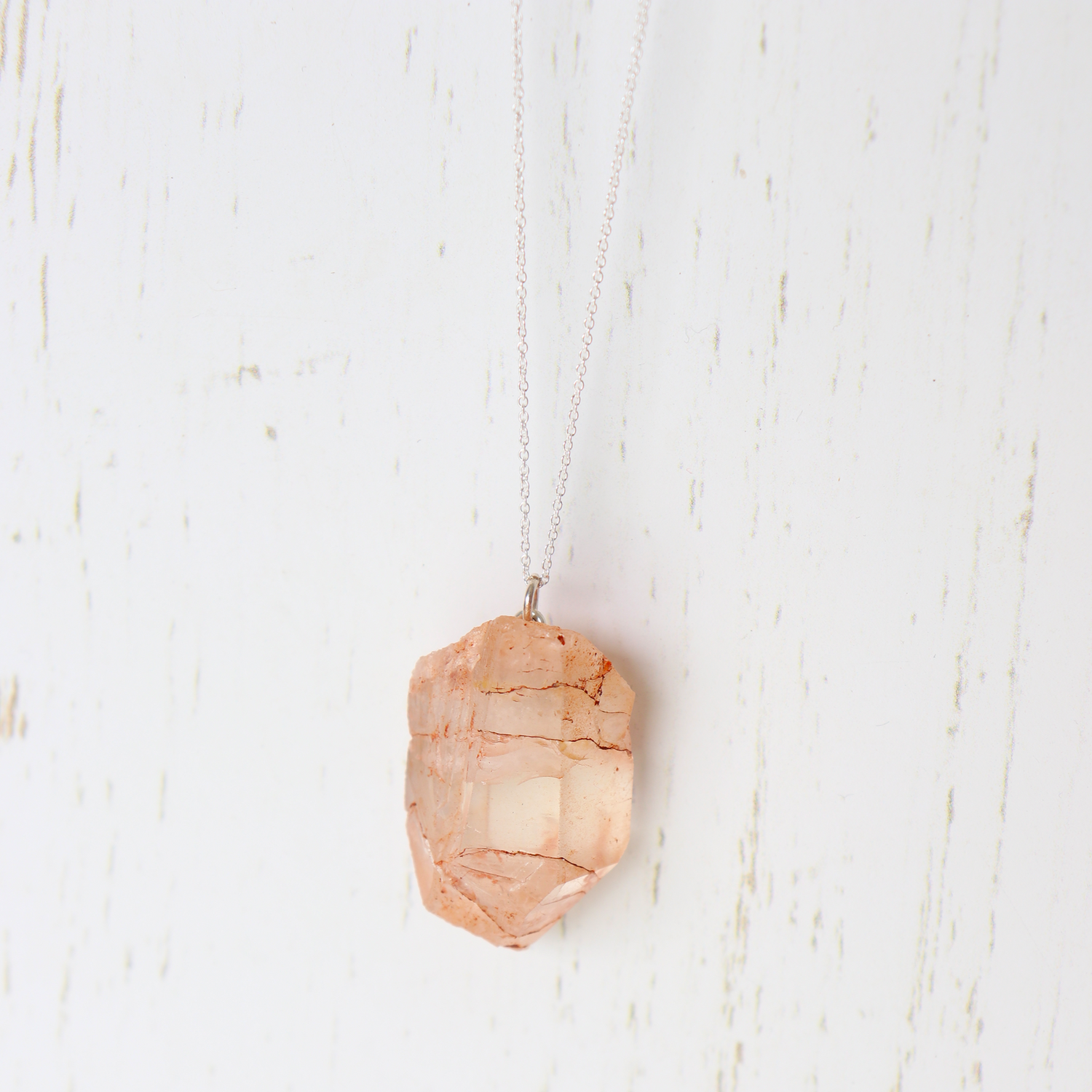 Tangerine Quartz Crystal Necklace - Aligned Gemini Co