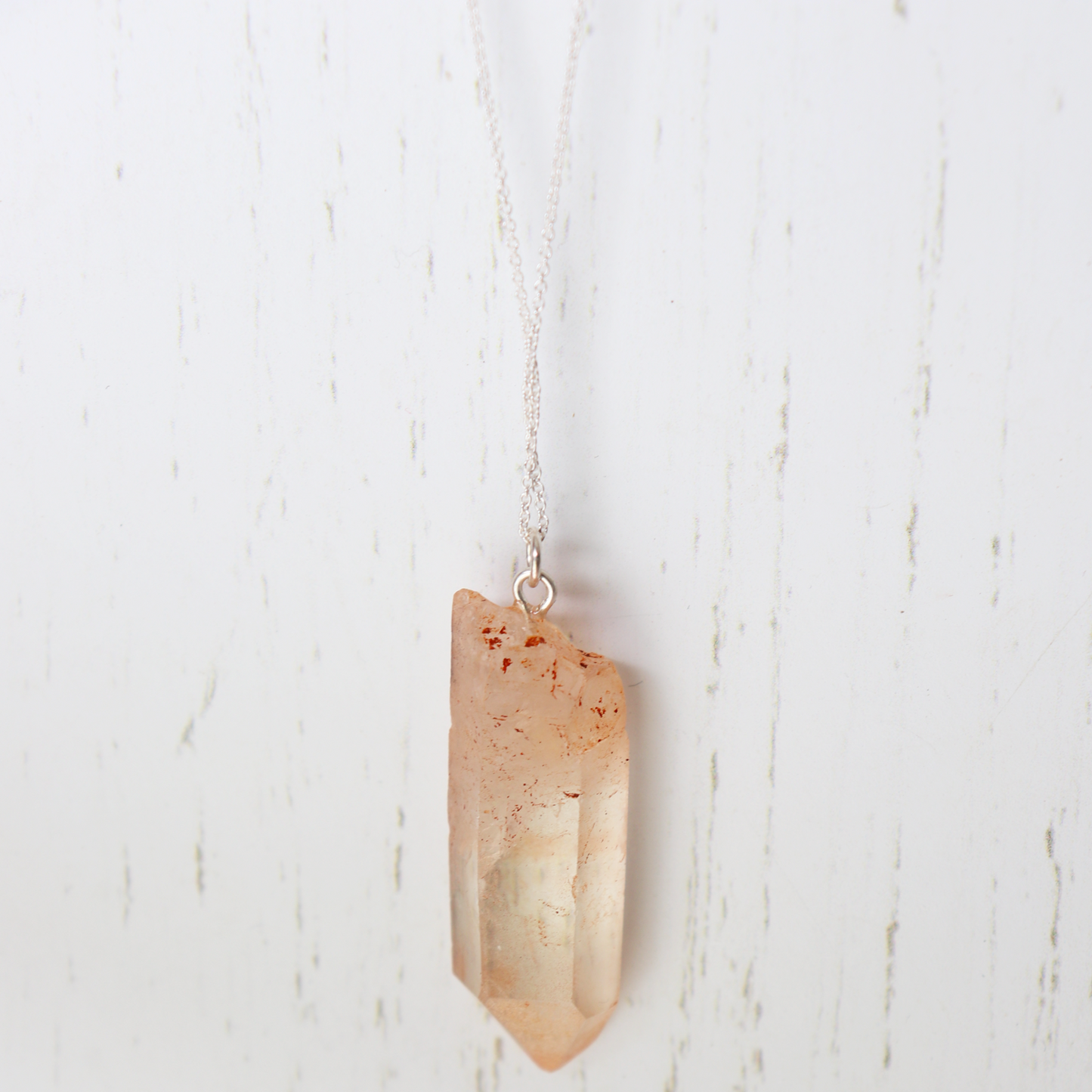 Tangerine Quartz Crystal Necklace - Aligned Gemini Co