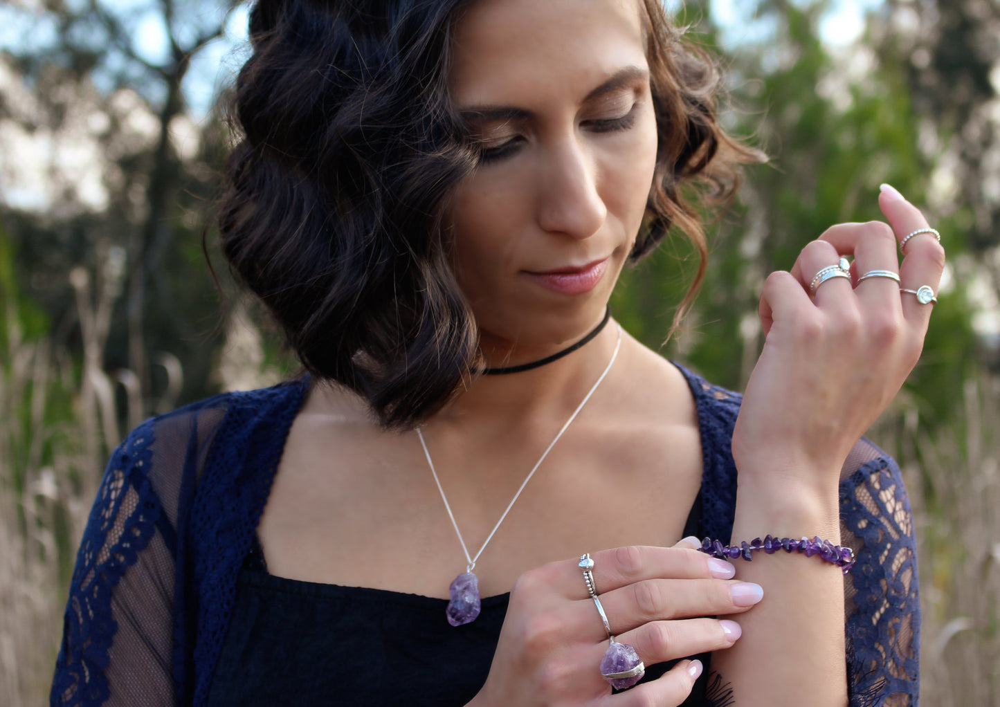 Amethyst Bracelet - Vintage Rose Handmade Jewellery