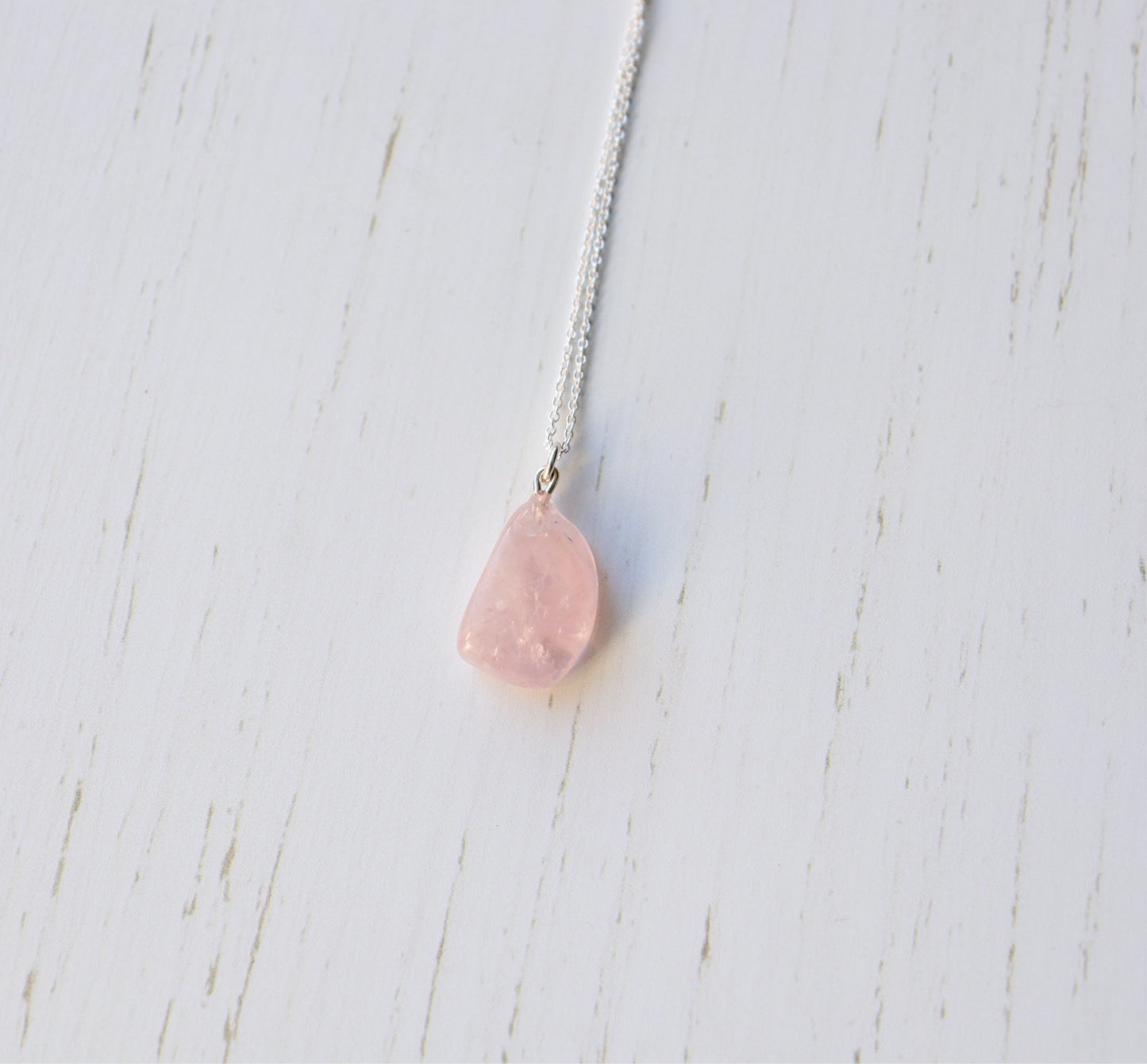 Rose Quartz Crystal Necklace - Vintage Rose Handmade Jewellery